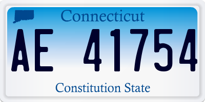 CT license plate AE41754