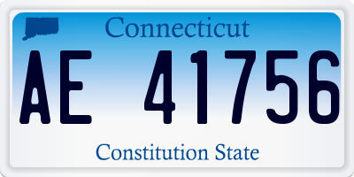 CT license plate AE41756