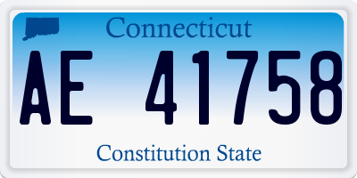 CT license plate AE41758