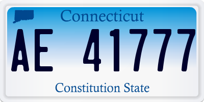 CT license plate AE41777