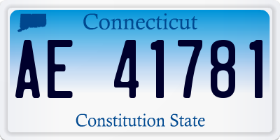 CT license plate AE41781