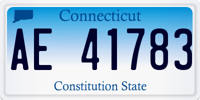 CT license plate AE41783