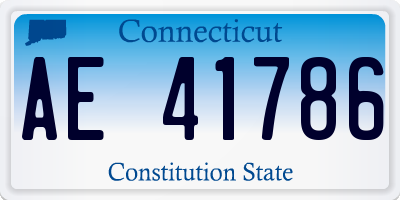 CT license plate AE41786