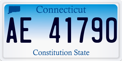CT license plate AE41790