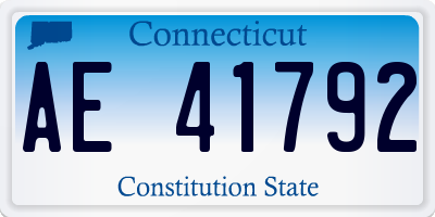 CT license plate AE41792
