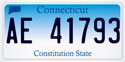 CT license plate AE41793