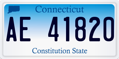 CT license plate AE41820