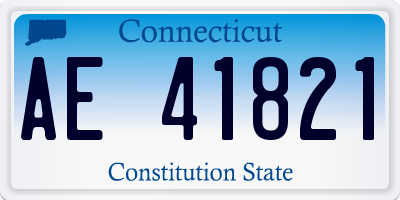 CT license plate AE41821