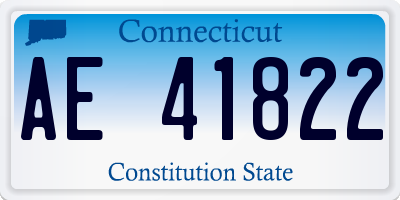 CT license plate AE41822