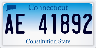 CT license plate AE41892