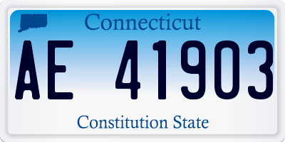 CT license plate AE41903
