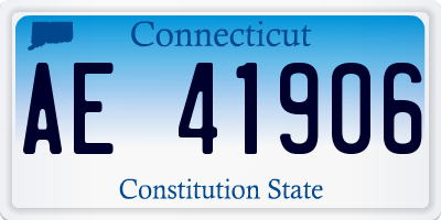CT license plate AE41906