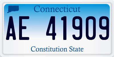 CT license plate AE41909