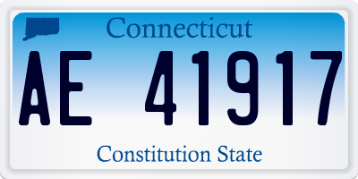 CT license plate AE41917