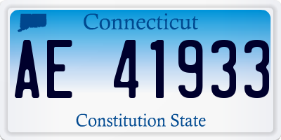 CT license plate AE41933
