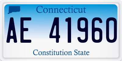 CT license plate AE41960