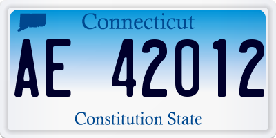 CT license plate AE42012