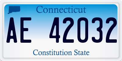 CT license plate AE42032