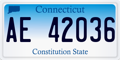 CT license plate AE42036