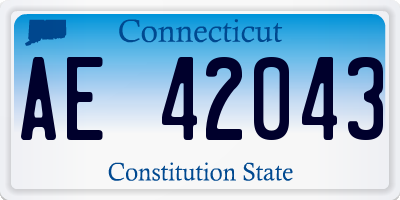 CT license plate AE42043