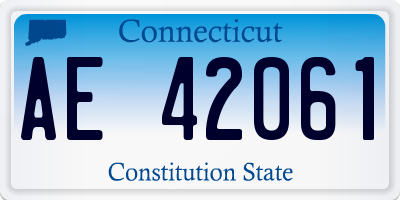 CT license plate AE42061