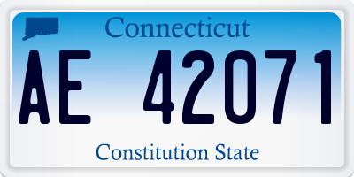 CT license plate AE42071