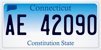 CT license plate AE42090