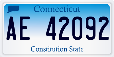 CT license plate AE42092