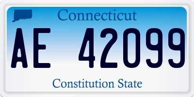 CT license plate AE42099