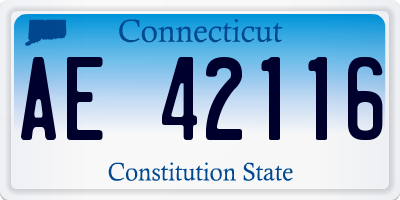 CT license plate AE42116