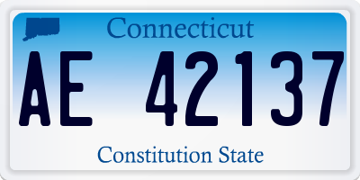 CT license plate AE42137