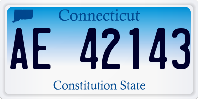 CT license plate AE42143