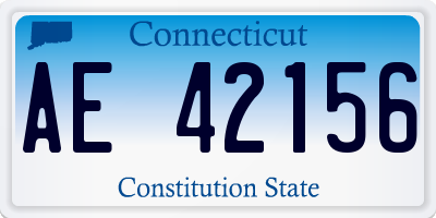 CT license plate AE42156