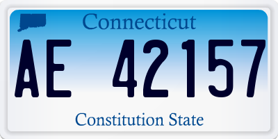 CT license plate AE42157
