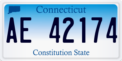 CT license plate AE42174