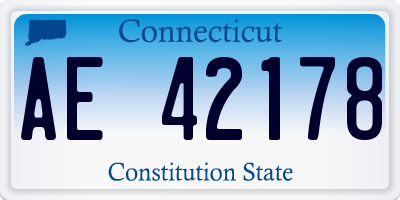 CT license plate AE42178