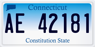 CT license plate AE42181