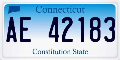 CT license plate AE42183