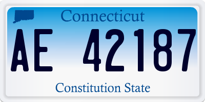 CT license plate AE42187