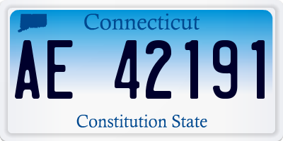 CT license plate AE42191
