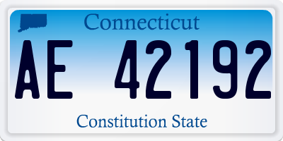 CT license plate AE42192