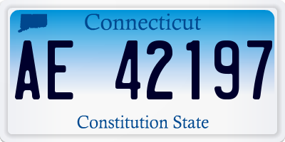 CT license plate AE42197
