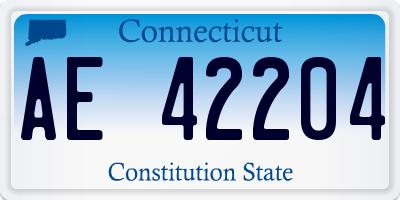 CT license plate AE42204