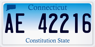 CT license plate AE42216