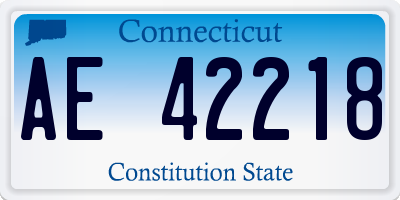 CT license plate AE42218