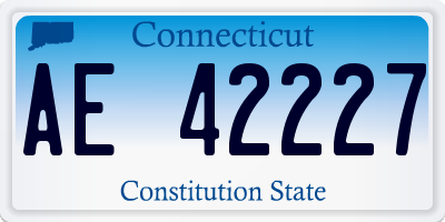 CT license plate AE42227