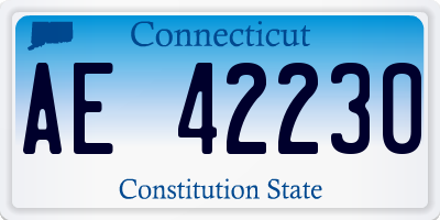 CT license plate AE42230