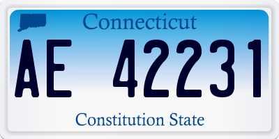 CT license plate AE42231