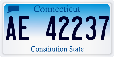 CT license plate AE42237