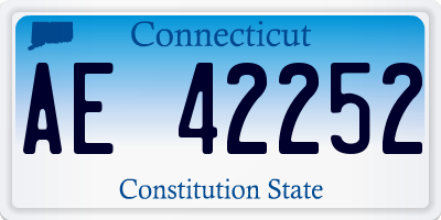 CT license plate AE42252